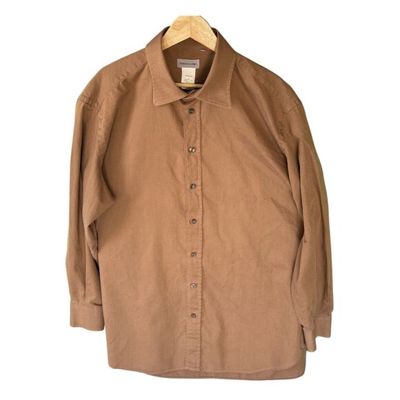 Versace Classic Shirt Mens Size 2X Brown Button Up Long Sleeve Cotton Italy Made - Picture 1 of 12